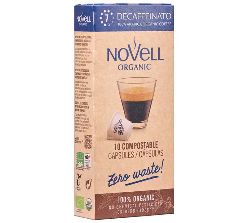 Novell Organic Coffee Pods Decaffeinato Compostable Capsules x 50 image number 2