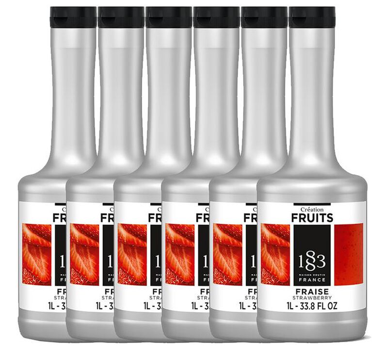 Lot de 6 pur&eacute;es de fruit Cr&eacute;ation Fruits 1883 - Fraise - 6x900 ml image number 0
