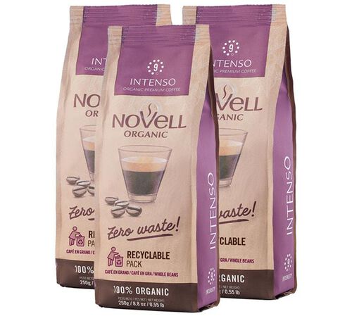 Novell - Caff&egrave; in grani Bio Intenso 3 x 250 g