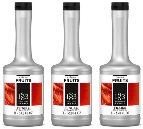 Lot de 3 pur&eacute;e de fruit Cr&eacute;ation Fruits 1883 - Fraise - 3x1 L