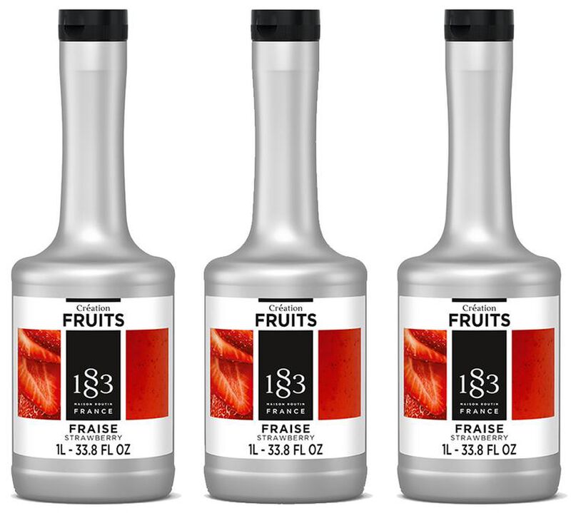 Lot de 3 pur&eacute;e de fruit Cr&eacute;ation Fruits 1883 - Fraise - 3x1 L image number 0
