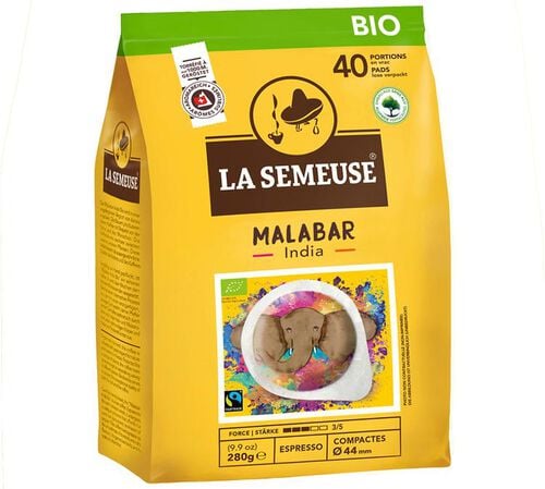 40 dosettes ESE Malabar India Bio - Fairtrade - La Semeuse