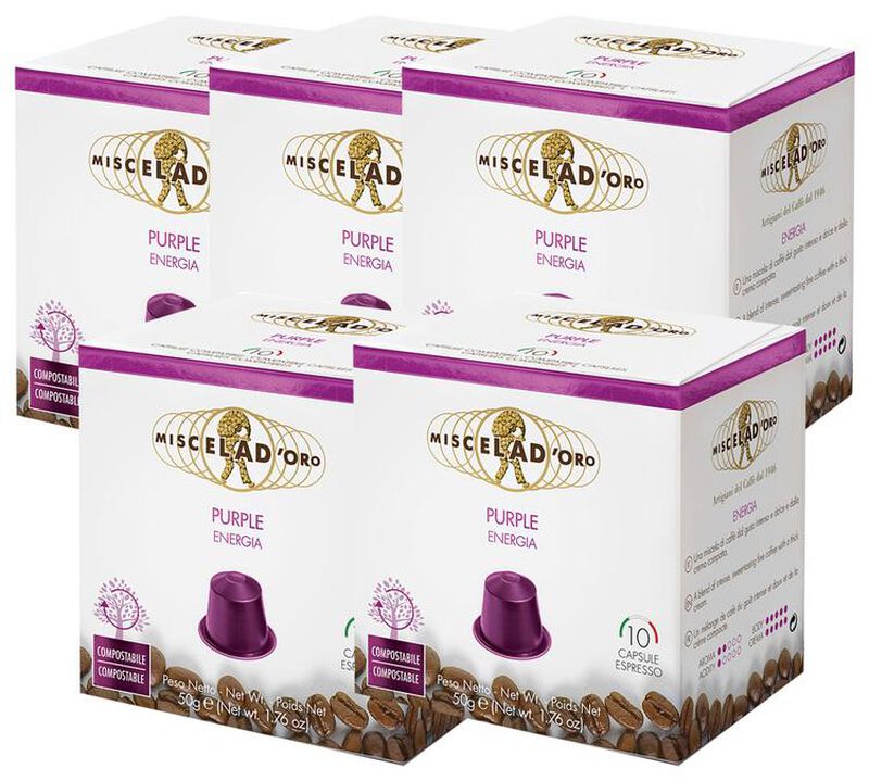 50 capsules compatibles Nespresso* Original Purple Energia - MISCELA D'ORO image number 0