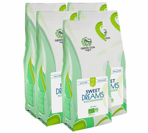 5 kg - Caf&eacute; en grain - Sweet Dreams D&eacute;caf&eacute;in&eacute; Bio - GREEN LION COFFEE