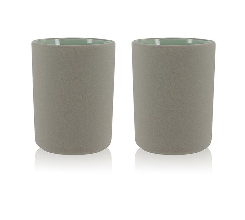 Mugs isothermes OGO Living en gr&egrave;s gris 20cl x2 image number 0