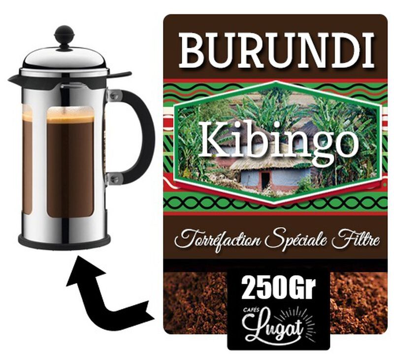 Burundi Kibingo French-press ground coffee - Filter roast - Kayanza region. - 250g - Lionel Lug image number 0