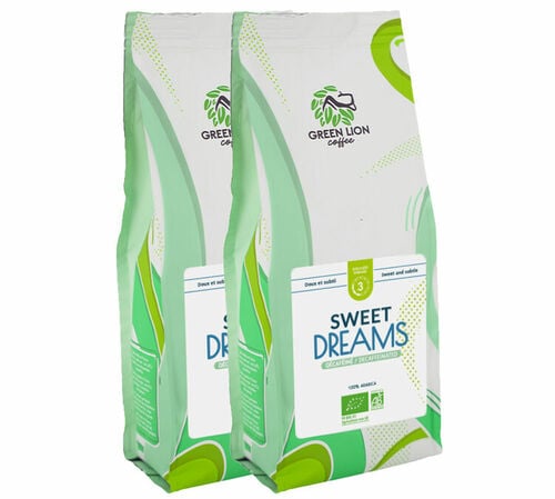 2 kg - Caf&eacute; en grain - Sweet Dreams D&eacute;caf&eacute;in&eacute; Bio - GREEN LION COFFEE