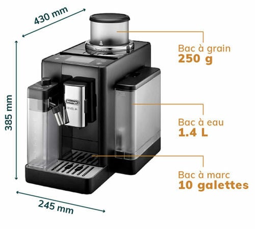 Machine &agrave; caf&eacute; auto - RIVELIA + lait - DELONGHI - Bon &eacute;tat image number 2