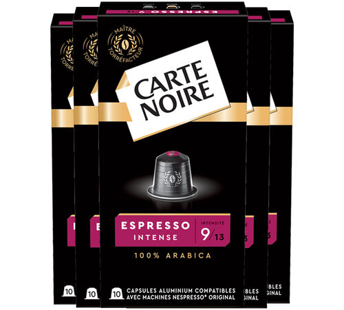 50 capsules compatibles Nespresso* Original Espresso Intense n&deg;9 - CARTE NOIRE