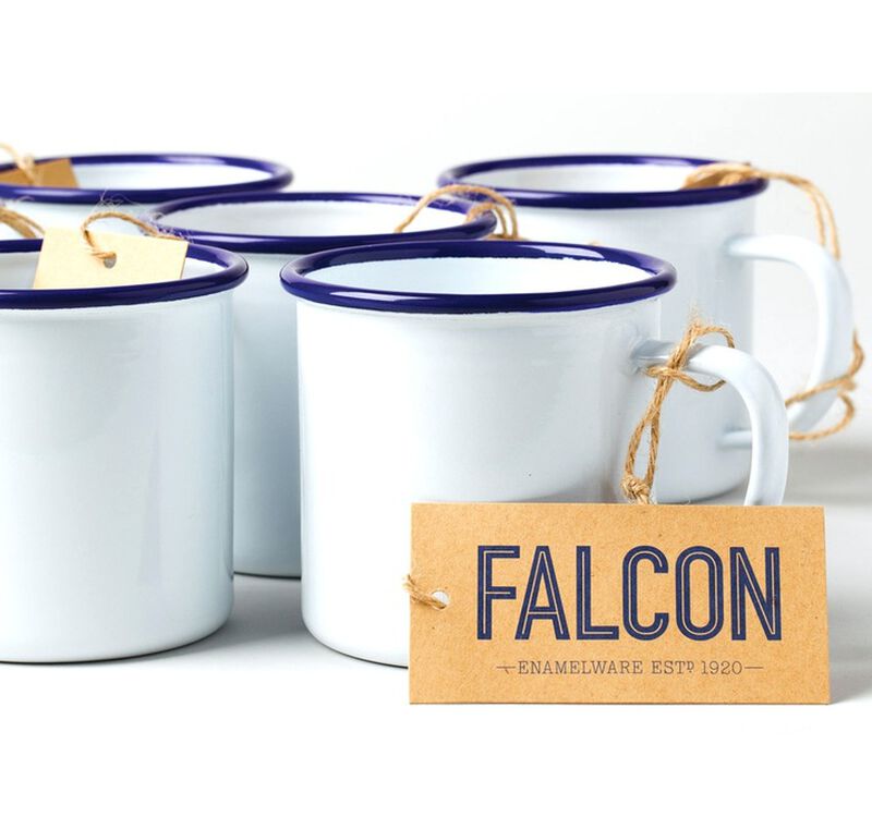 Mug - 35 cl - blanc avec bordure bleue FALCON ENAMELWARE image number 1