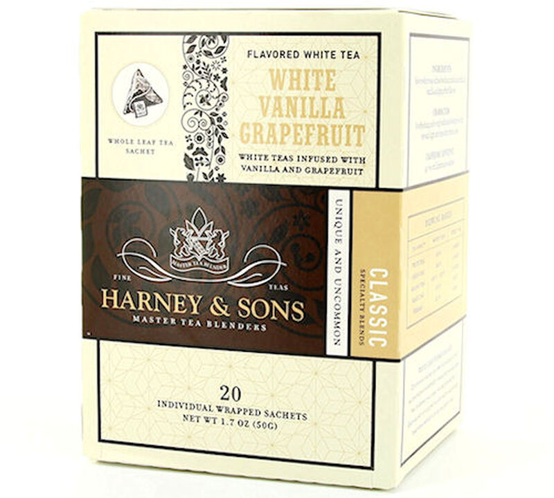 Harney & Sons 'White Vanilla Grapefruit' flavoured white tea - 20 wrapped sachets image number 0