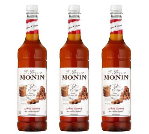 Sirop Caramel Sal&eacute; Bouteille plastique 3 x 1L MONIN