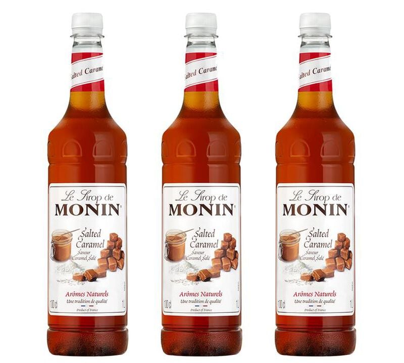 Sirop Caramel Sal&eacute; Bouteille plastique 3 x 1L MONIN image number 0