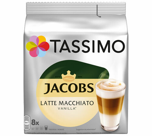 Tassimo Jacobs Latte Macchiato Vanilla Coffee Pods x 8 T-Discs
