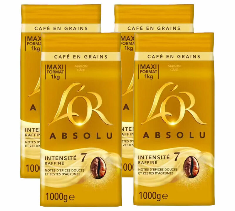 4 x 1 kg- Caf&eacute; en grain - Absolu - L'OR image number 0