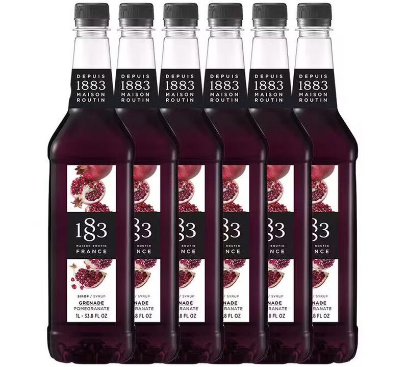 Lot de 6 sirops 1883 Routin Grenade - Bouteille plastique - 6x1L image number 0