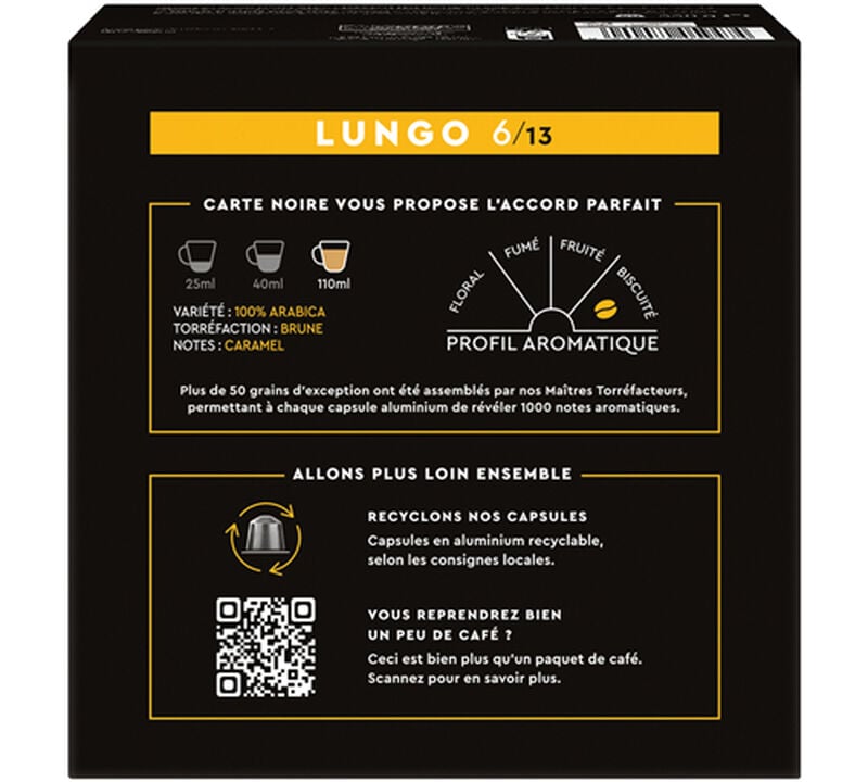 60 capsules compatibles Nespresso* Original Espresso Lungo N&deg;6 - CARTE NOIRE image number 3