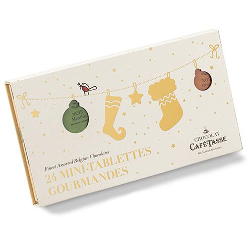 Caf&eacute;-Tasse Christmas Box of 24 Delicious Mini Chocolate Bars image number 1