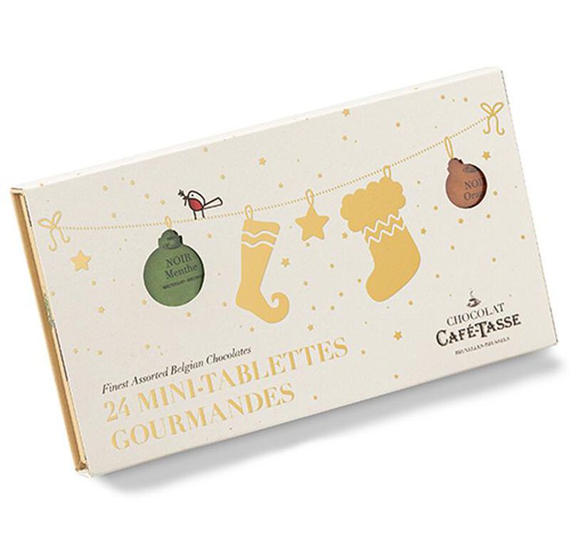 Caf&eacute;-Tasse Christmas Box of 24 Delicious Mini Chocolate Bars image number 1