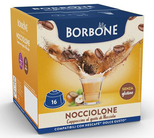 16 capsule compatibili Nescafe* Dolce Gusto* Cappuccino Nocciolone Caff&egrave; Borbone