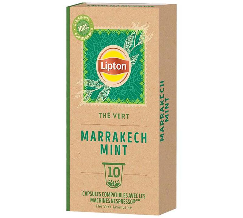 10 Nespresso* Original Compatible Capsules Green Tea Marrakech Mint &ndash; LIPTON image number 1