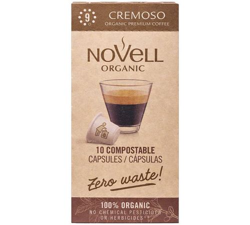 10 Nespresso* Original Compatible Capsules Organic Cremoso &ndash; NOVELL