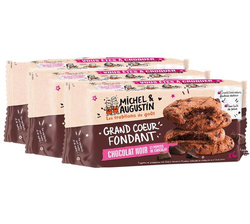 Michel et Augustin All Chocolate Stuffed Cookies - Pack of 3 Boxes