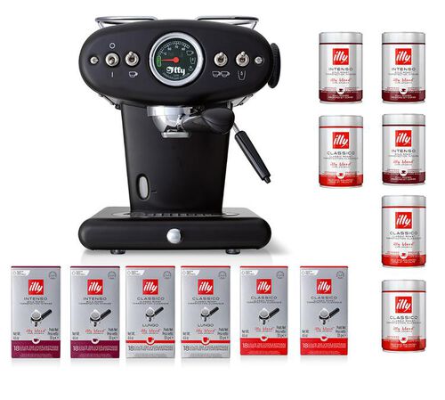 Offre exceptionnelle : pour l'achat d'une Machine expresso  ILLY X1 Anniversary ESE & Ground Noire, 12 caf&eacute;s ILLY offert