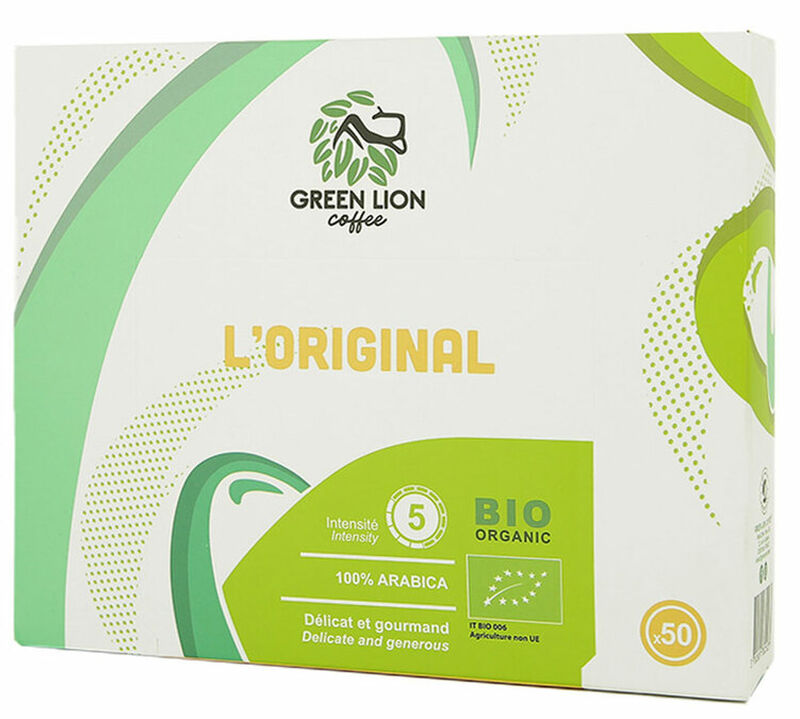 50 Nespresso* Pro Compatible Capsules Original Organic &ndash; GREEN LION COFFEE image number 0