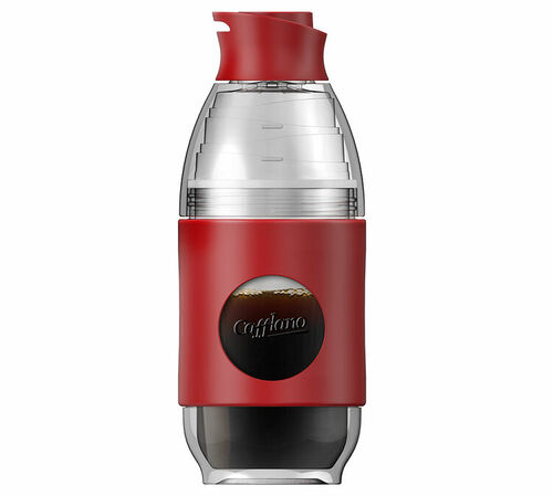 Cafflano Go-Brew portable brewing bottle in red
