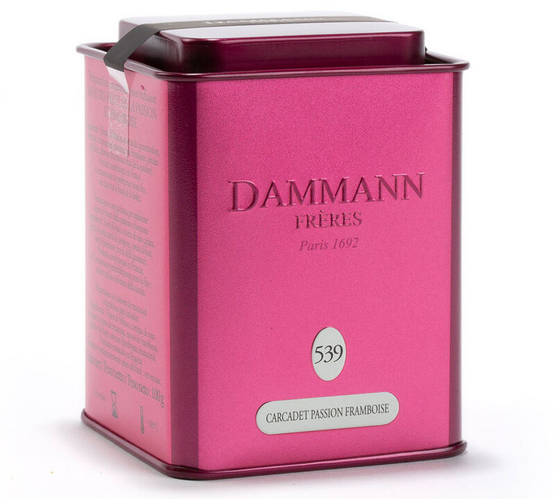 Dammann Fr&egrave;res Hibiscus Infusion Passion Framboise - 100g in tea caddy image number 2