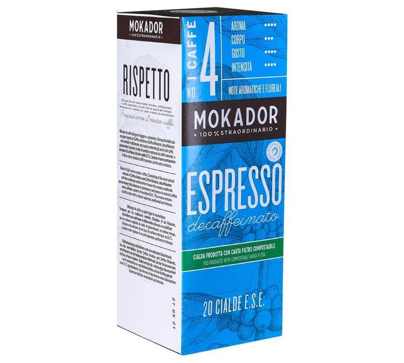 20 dosettes ESE d&eacute;caf&eacute;in&eacute; - MOKADOR CASTELLARI image number 0