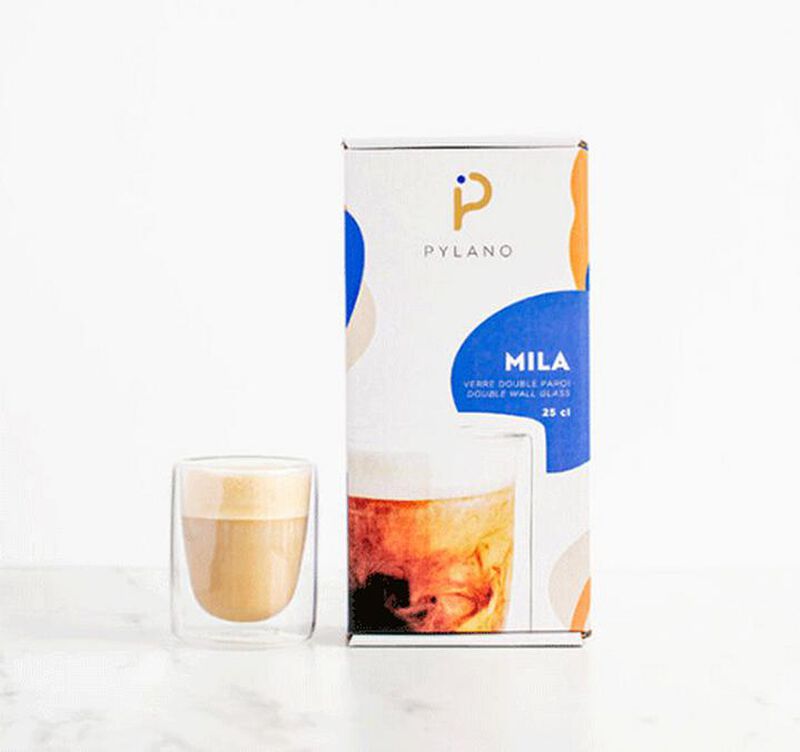 PYLANO set of 6 'Mila' double wall cappuccino glasses - 250ml image number 3