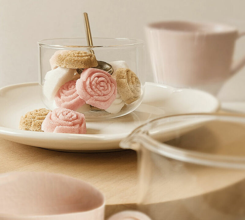 Bo&icirc;te Sucre de Canne Blanc Ambre Rose Style Rose - x 48 sucres - CANASUC image number 1