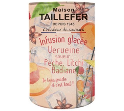 Bo&icirc;te Infusion Glac&eacute;e Verveine P&ecirc;che, Litchi, Badiane - Vrac 40 g - MAISON TAILLEFER