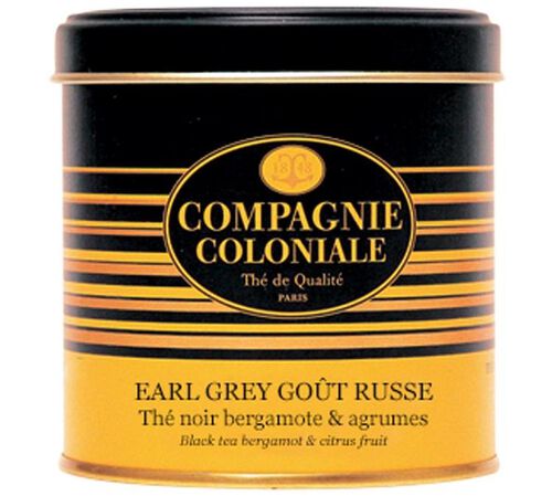 Luxury Earl Grey Go&ucirc;t Russe Black Tea - 100g loose leaf tea in tin - Compagnie Coloniale