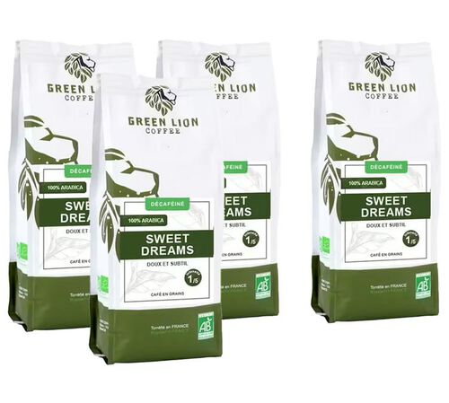 3 + 1 OFFERT - Caf&eacute; en grain - Sweet Dreams Bio - GREEN LION COFFEE