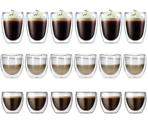 18 verres double paroi Pavina 8cl - 25cl - 35cl - Bodum