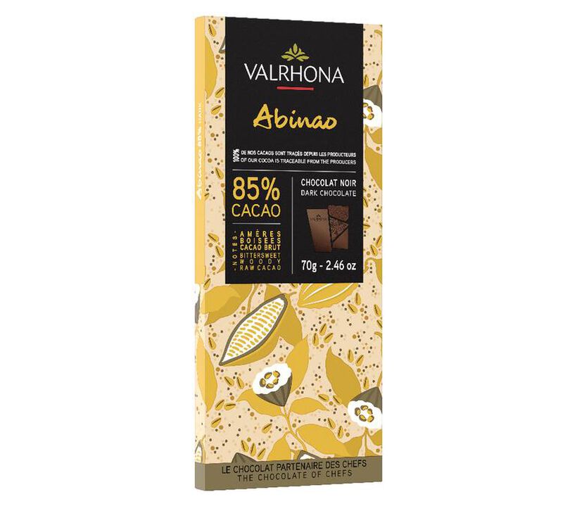 Tablette Chocolat Noir Abinao 85% Cacao - 70 g - VALRHONA image number 0