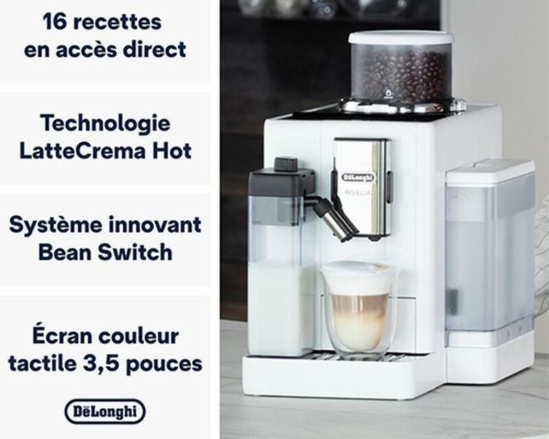 Expresso Broyeur DELONGHI Rivelia FEB 4455.W Blanc Arctique (Latte) image number 9