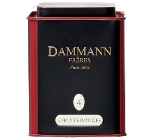 Dammann Fr&egrave;res N&deg;4: 4 Fruits Rouges flavoured black tea - 100g tin of loose leaf tea