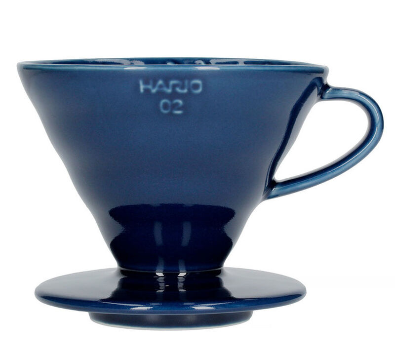 Hario V60 dripper in indigo blue ceramic for 1-4 cups image number 0