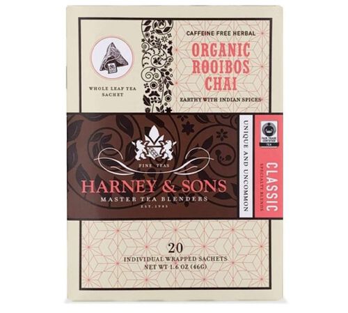 Harney & Sons 'Rooibos Chai' caffeine-free herbal tea - 20 wrapped sachets