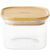 Bo&icirc;te de conservation carr&eacute;e - PEBBLY - en verre et bambou - 500ml image