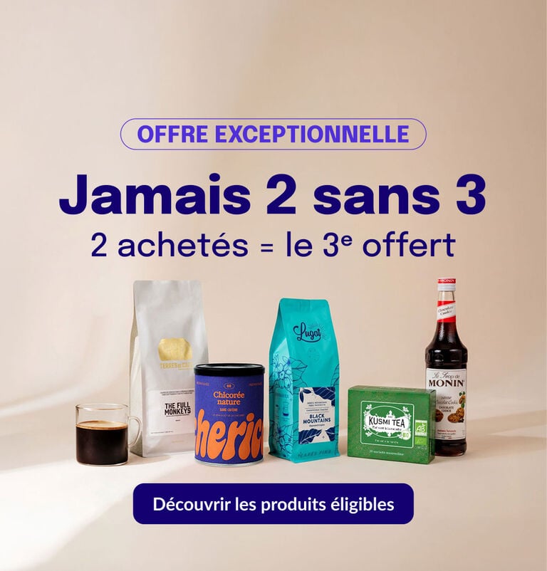 2 achet&eacute;s = le 3&egrave;me offert