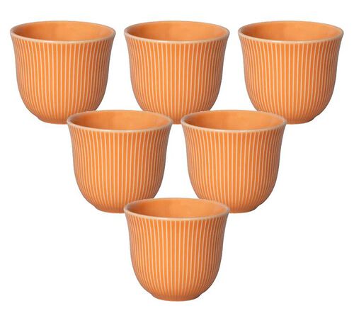 6 Tasses &agrave; caf&eacute; emboss&eacute;es 250 ml orange - LOVERAMICS
