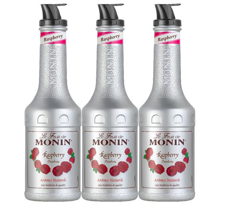 Lot de 3 Pur&eacute;es de Fruit de Monin - Framboise - 3 x 1L image number 0