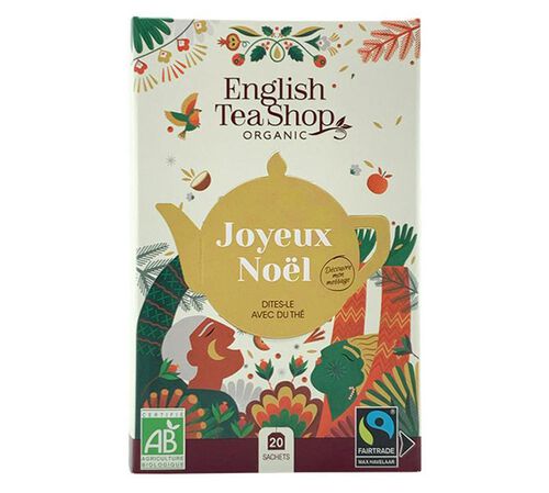 Assortiment de Th&eacute;s "Joyeux No&euml;l" Bio & Equitable - 20 sachets - FAIRTRADE - ENGLISH TEA SHOP