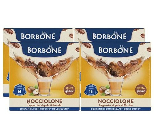 64 capsules compatibles Nescaf&eacute;* Dolce Gusto* Cappuccino Nocciolone - CAFFE BORBONE
