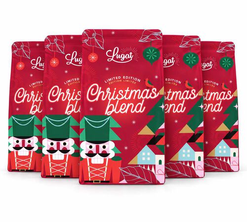 5 x 200 g - Caf&eacute; en grain - Christmas Blend (&eacute;dition limit&eacute;e) - LUGAT